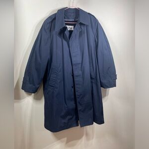 (N) Men's Military Style Long Coat Blue Knee‎ Length, Size 42/S